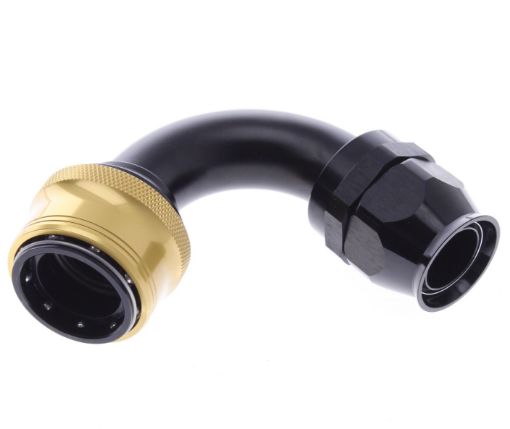 Kuva: 120° PTFE Quick Connect Hose Ends -Black/Gold - AN16