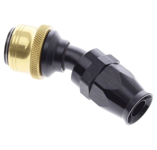 Kuva: 30° PTFE Quick Connect Hose Ends -Black/Gold - AN10