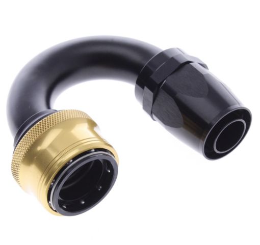 Kuva: 180° Quick Connect Hose Ends -Black/Gold - AN16