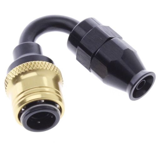 Kuva: 150° PTFE Quick Connect Hose Ends -Black/Gold - AN4