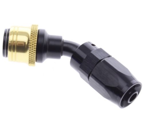 Kuva: 45° Quick Connect Hose Ends -Black/Gold - AN6