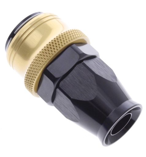 Kuva: Straight PTFE Quick Connect Hose Ends -Black/Gold - AN10