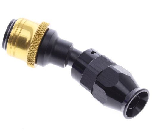 Kuva: 30° PTFE Quick Connect Hose Ends -Black/Gold - AN6