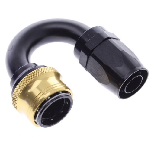 Kuva: 180° Quick Connect Hose Ends -Black/Gold - AN12