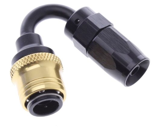Kuva: 150° Quick Connect Hose Ends -Black/Gold - AN4